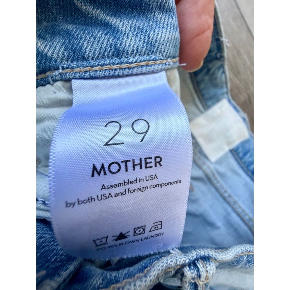 Mother Superior The Insider Crop Step Fray Confess Light Denim Designer Jeans - Picture 7 of 8